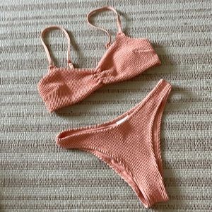 Hm Brazilian style bikini peach color 2 piece suite